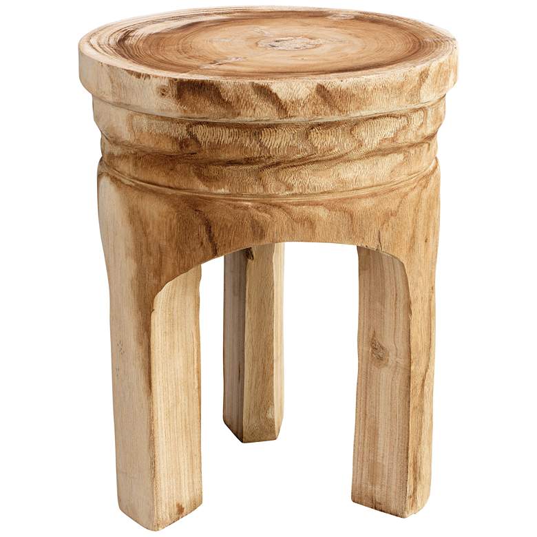 Image 1 Jamie Young Mesa 17 inch Natural Round Wooden Accent Stool