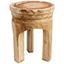Jamie Young Mesa 17" Natural Round Wooden Accent Stool