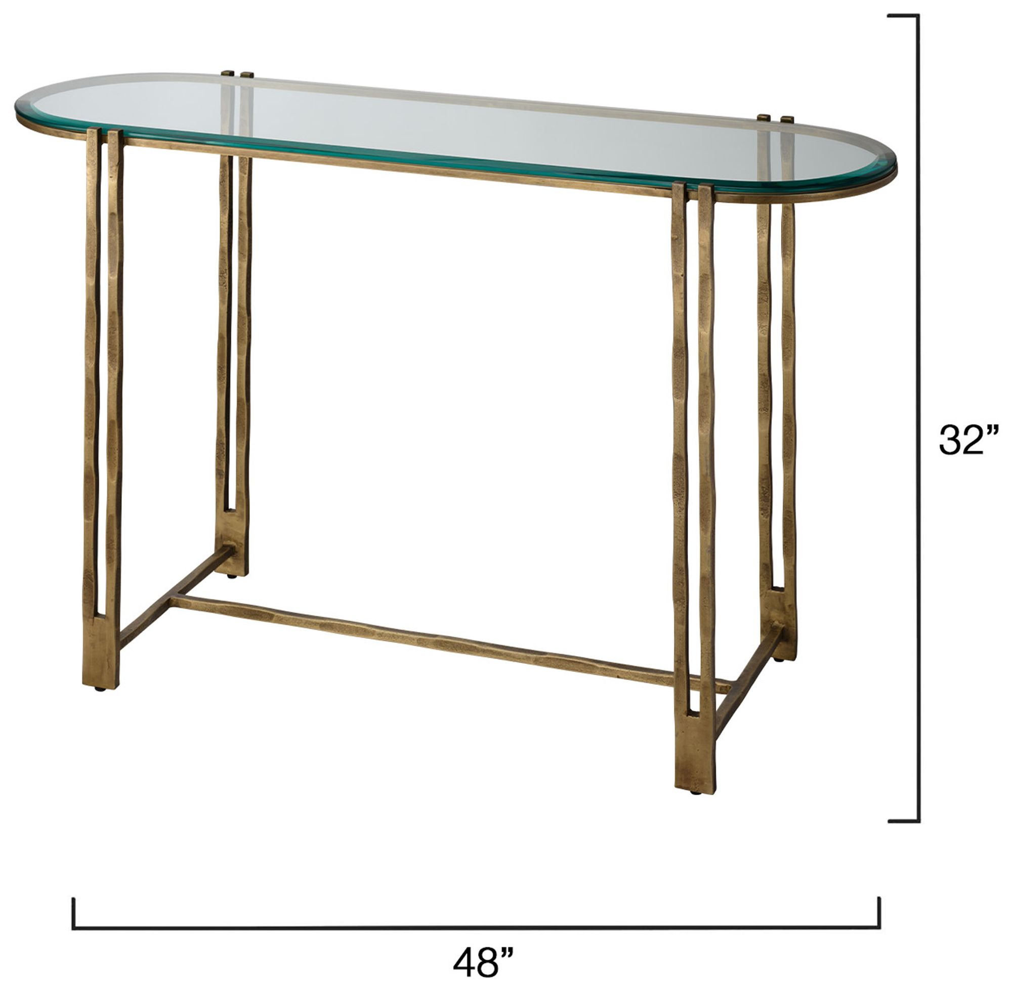 Image 2 Jamie Young Metrical Iron Console Table 32.25" in Antique Brass more views