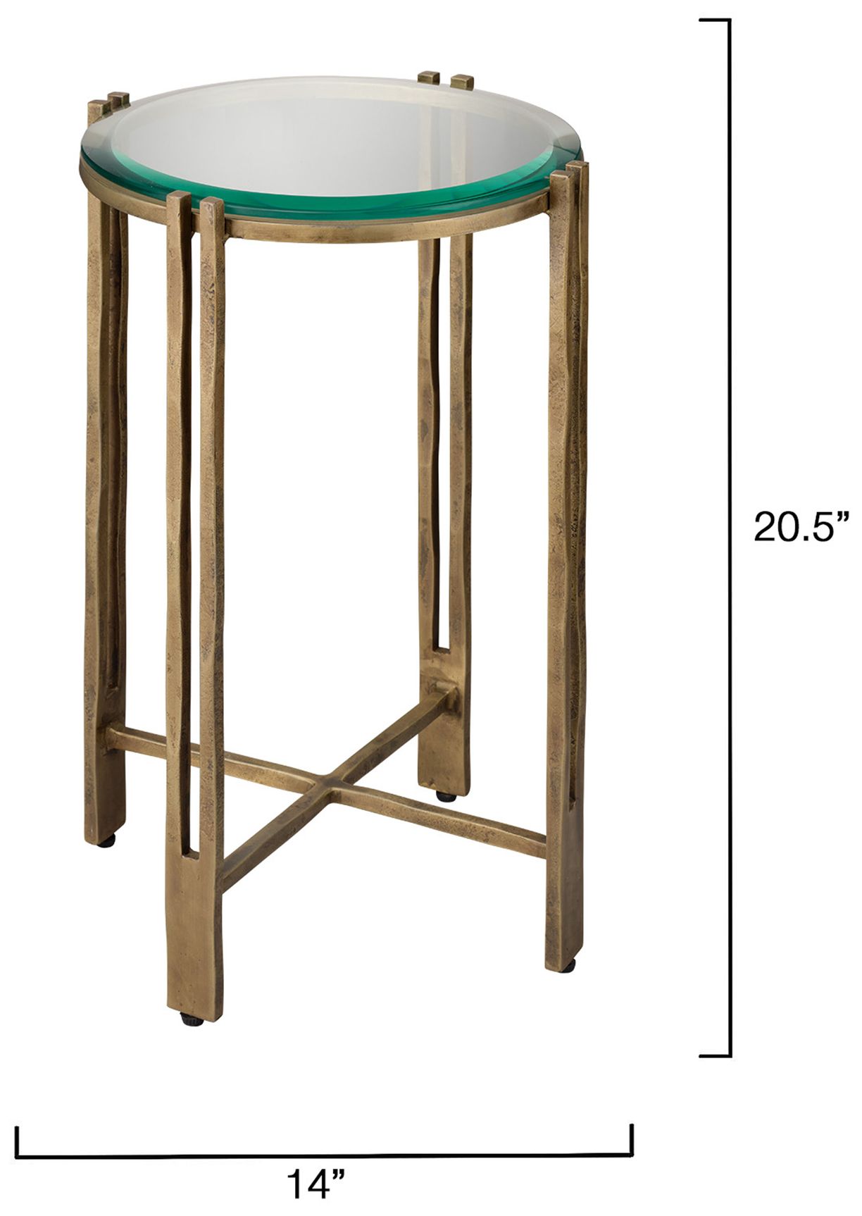 Image 3 Jamie Young Metrical Iron Side Table 20.75" in Antique Brass more views