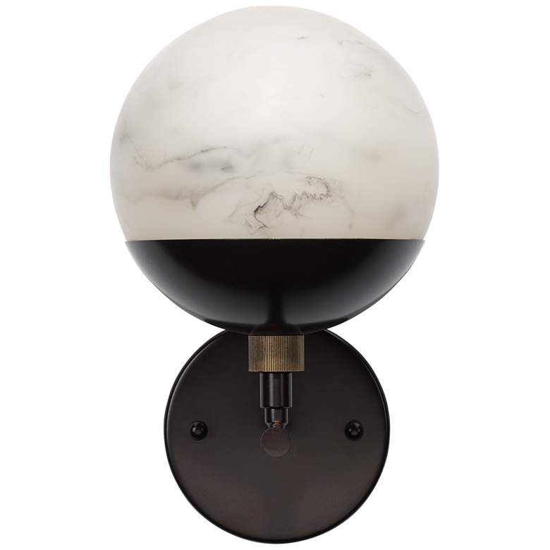 Image 2 Jamie Young Metro 12" High Oil Rubbed Bronze Alabaster Wall Sconce