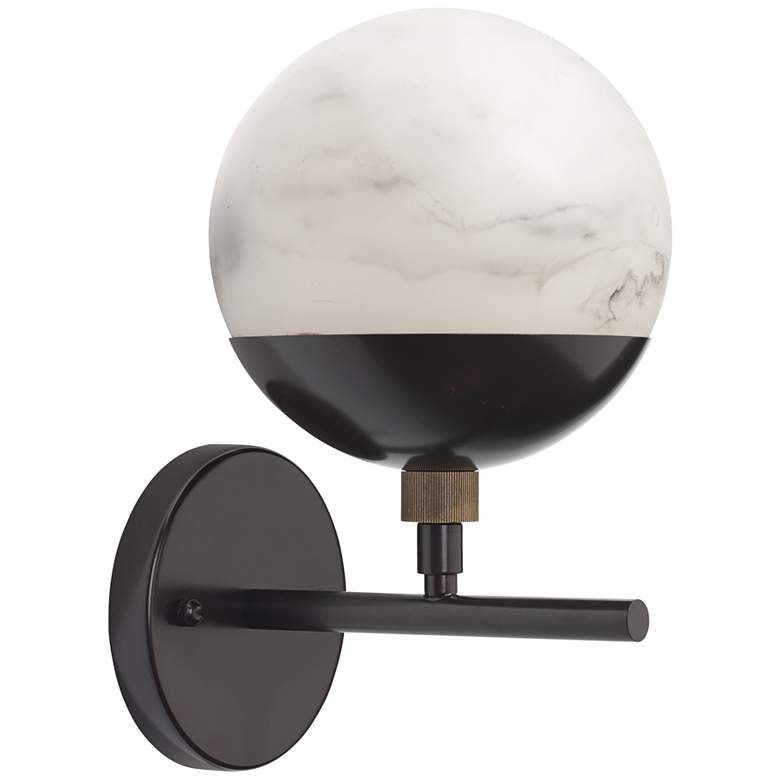 Image 6 Jamie Young Metro 12" High Oil Rubbed Bronze Alabaster Wall Sconce more views