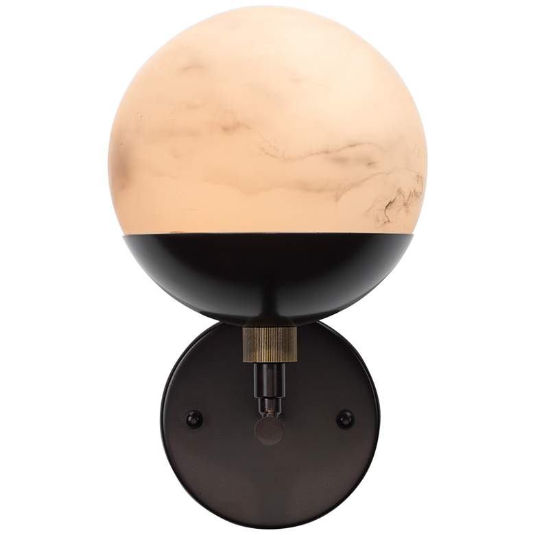 Image 7 Jamie Young Metro 12" High Oil Rubbed Bronze Alabaster Wall Sconce more views