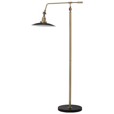 Jamie Young Mid-Century Modern 1-Light Floor Lamp in Black and Brass