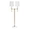 Jamie Young Minerva Brass and White Marble 2-Light Floor Lamp