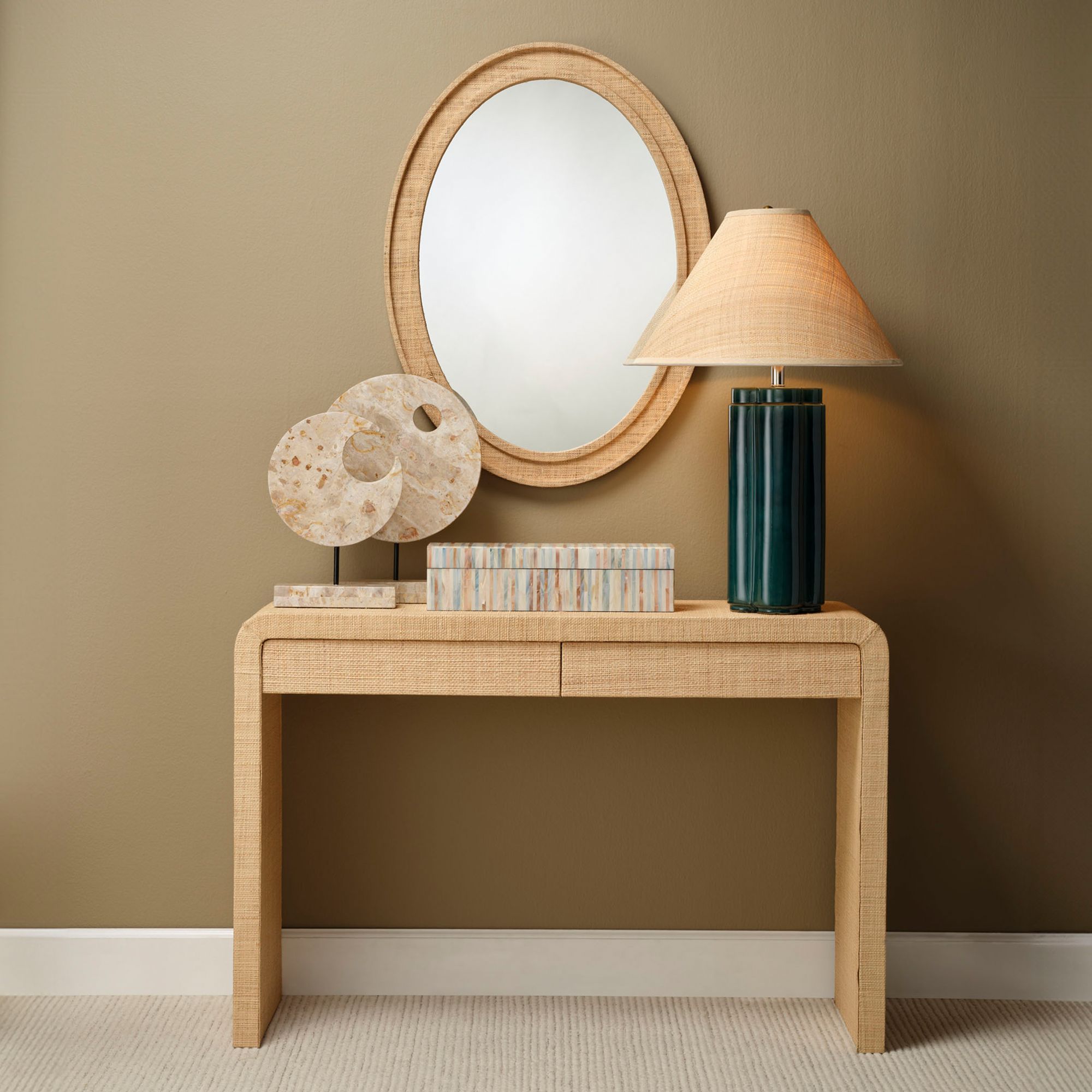 Image 6 Jamie Young Montecito 2-Drawer Raffia Console Table more views