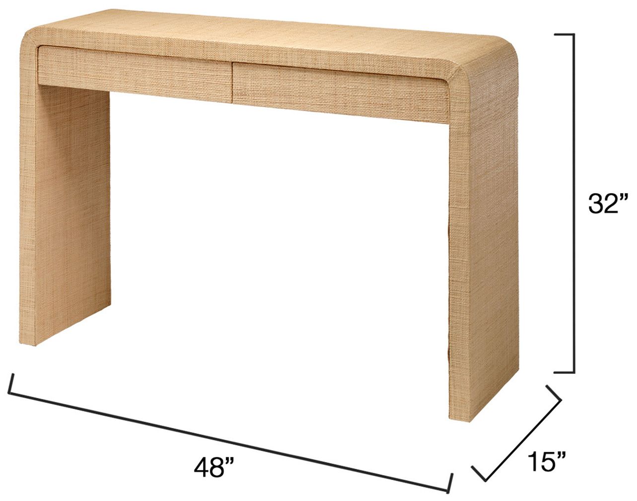 Image 7 Jamie Young Montecito 2-Drawer Raffia Console Table more views