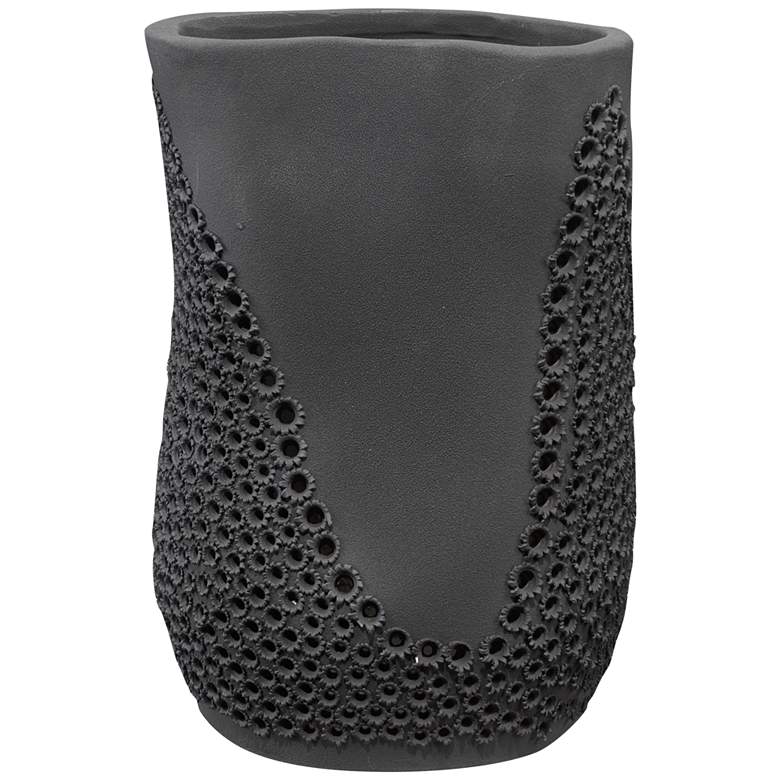 Image 1 Jamie Young Moonrise 12 1/4"H Matte Black Decorative Vase
