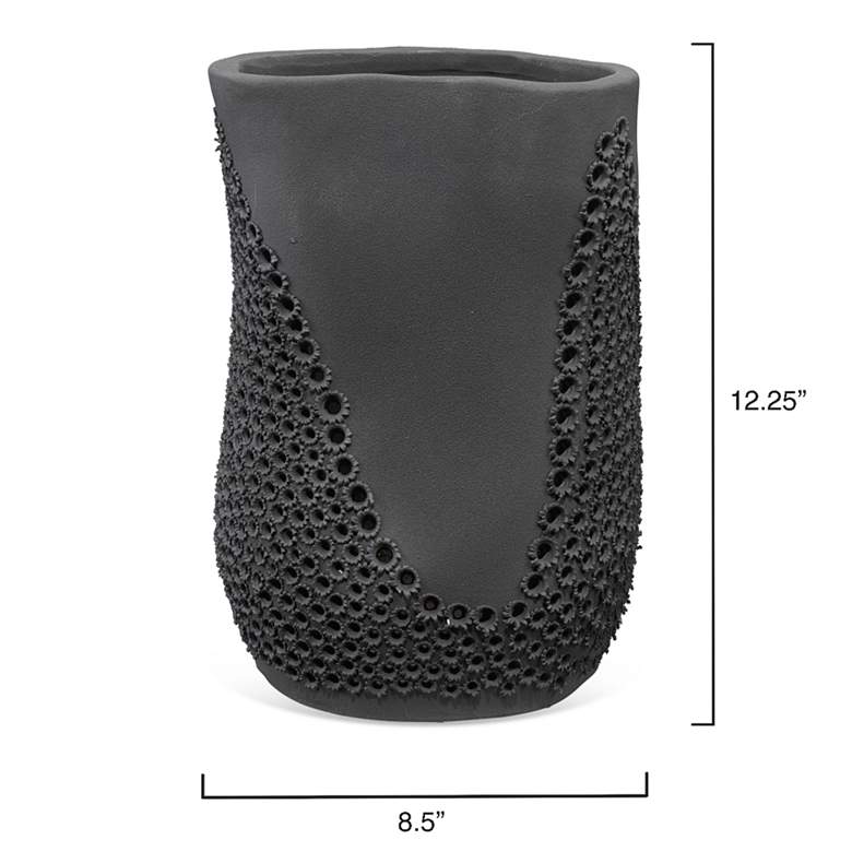 Image 4 Jamie Young Moonrise 12 1/4"H Matte Black Decorative Vase more views