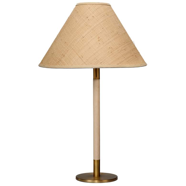 Image 1 Jamie Young Morgana Wood and Metal Table Lamp with Raffia Shade