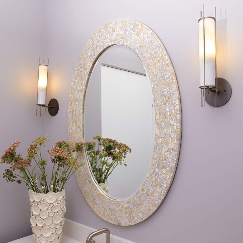 Image 1 Jamie Young Mother of Pearl 31 1/2" x 43 1/2" Wall Mirror