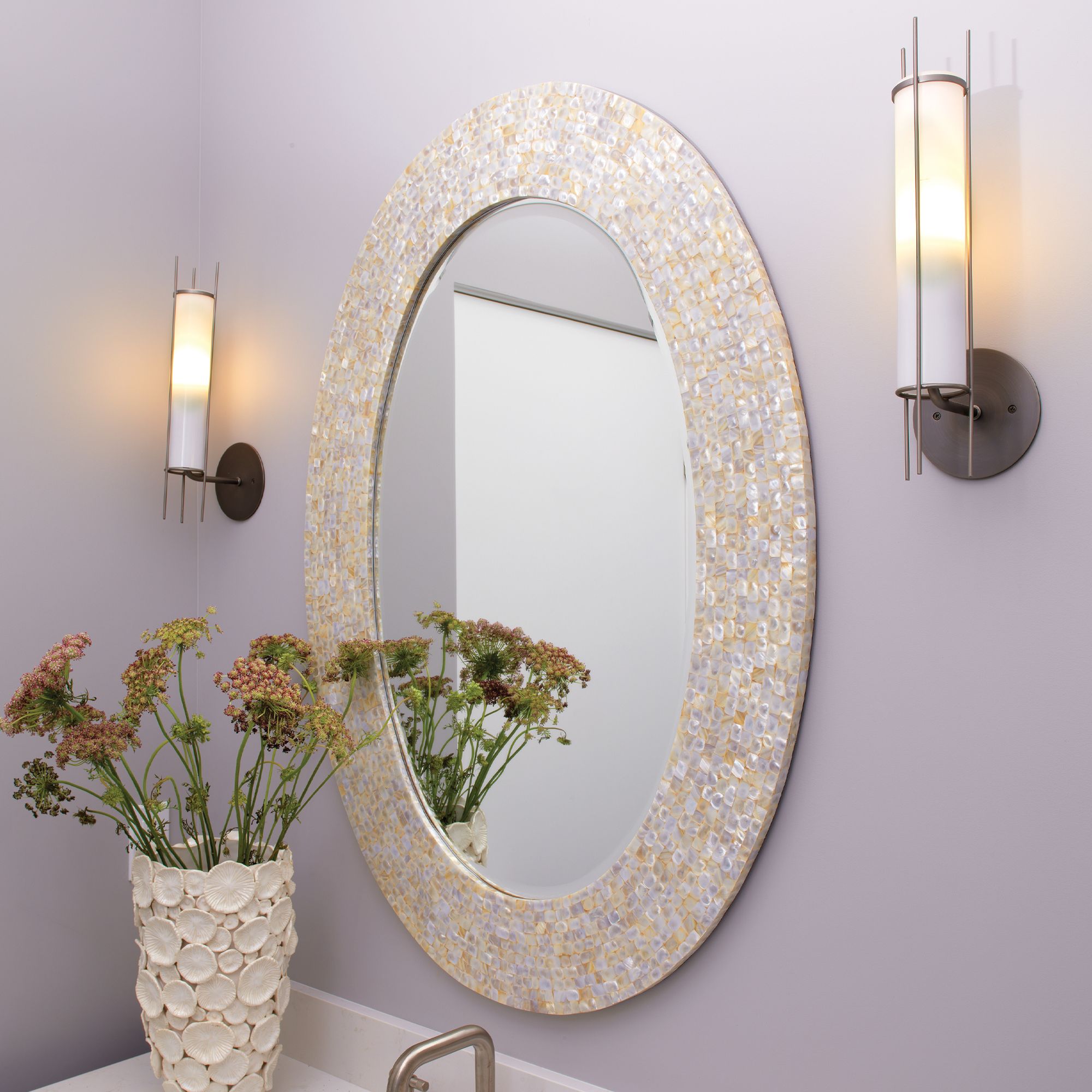 Image 4 Jamie Young Mother of Pearl 31 1/2" x 43 1/2" Wall Mirror more views