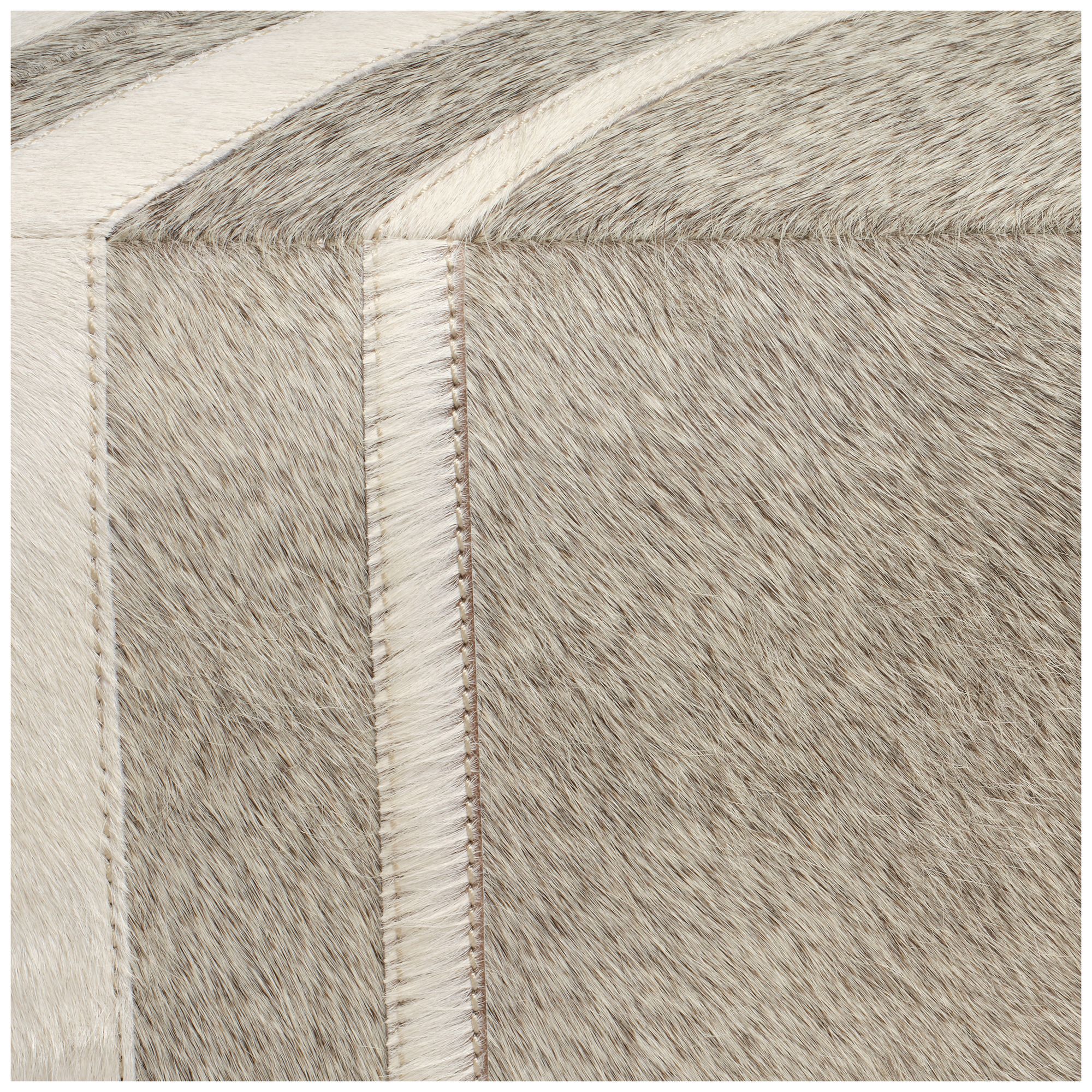Image 3 Jamie Young Nantucket Ottoman 16" in Gra more views