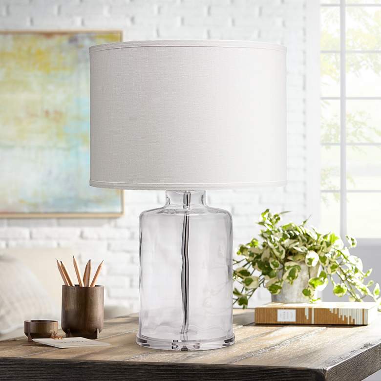 Image 1 Jamie Young Napa 25" Clear Hammered Glass Jug Table Lamp
