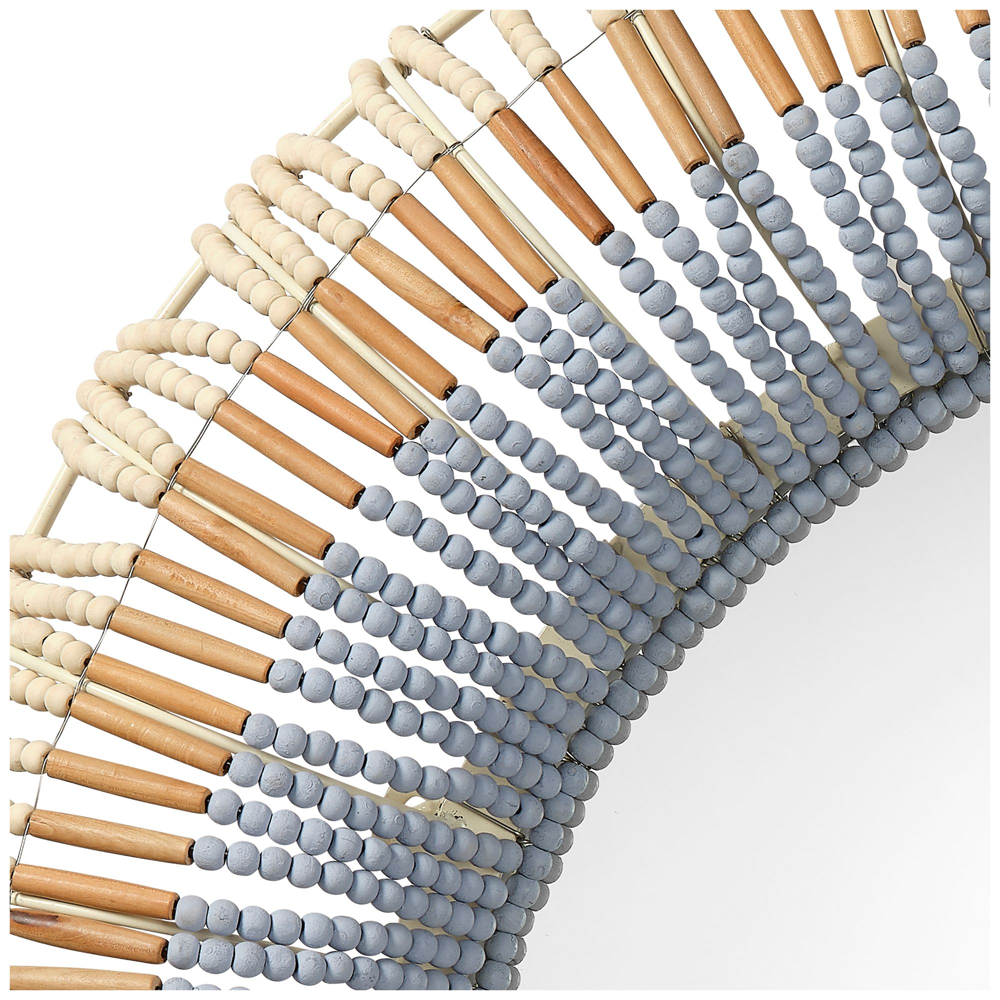 Image 4 Jamie Young Native Beaded 36" Round Wall Mirror in Natural and Blue more views