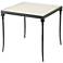Jamie Young Nevado Off White Leather and Black Steel Side Table