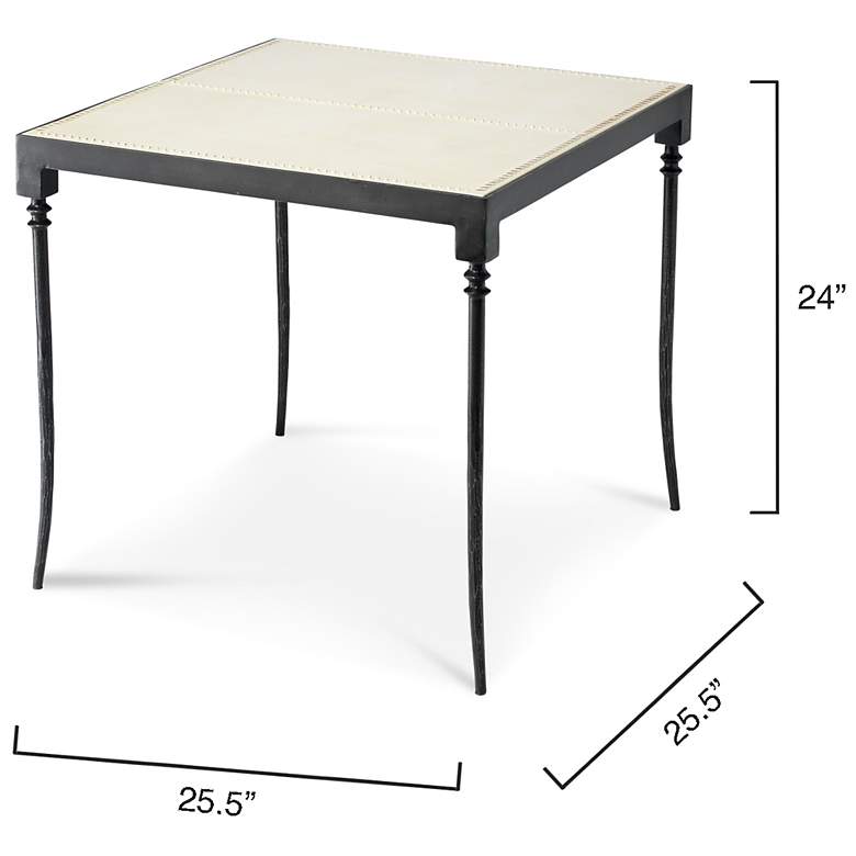 Image 3 Jamie Young Nevado Off White Leather and Black Steel Side Table more views