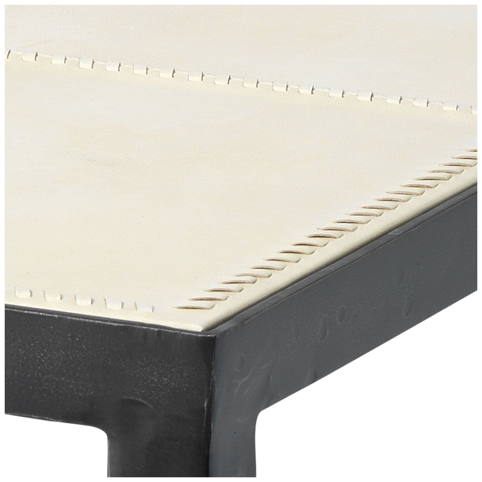 Image 4 Jamie Young Nevado Off White Leather and Black Steel Side Table more views