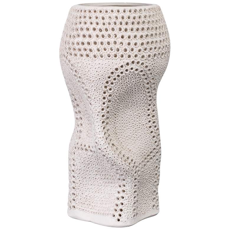 Image 1 Jamie Young Night Sky 16 1/2"H Matte White Decorative Vase