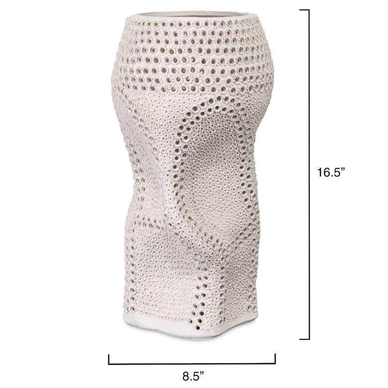 Image 4 Jamie Young Night Sky 16 1/2"H Matte White Decorative Vase more views