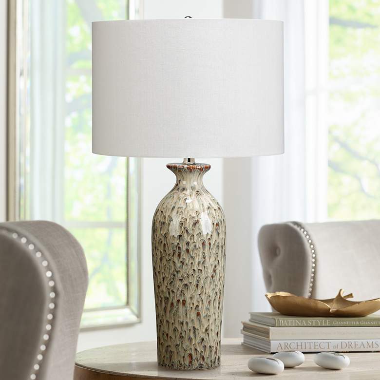Image 1 Jamie Young Nomad Brown Reactive Glaze Table Lamp