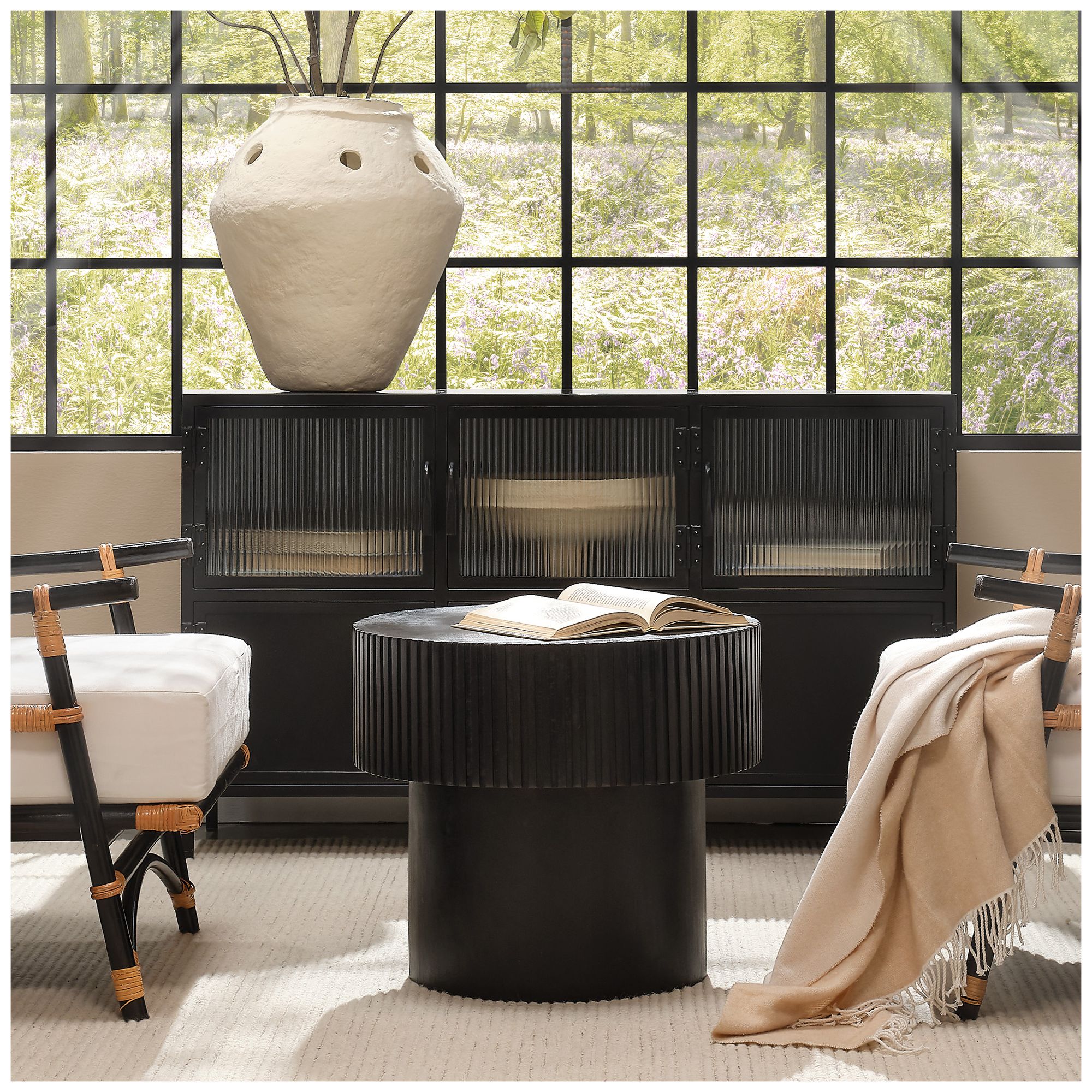 Image 2 Jamie Young Notch Mango Wood Round Side Table more views