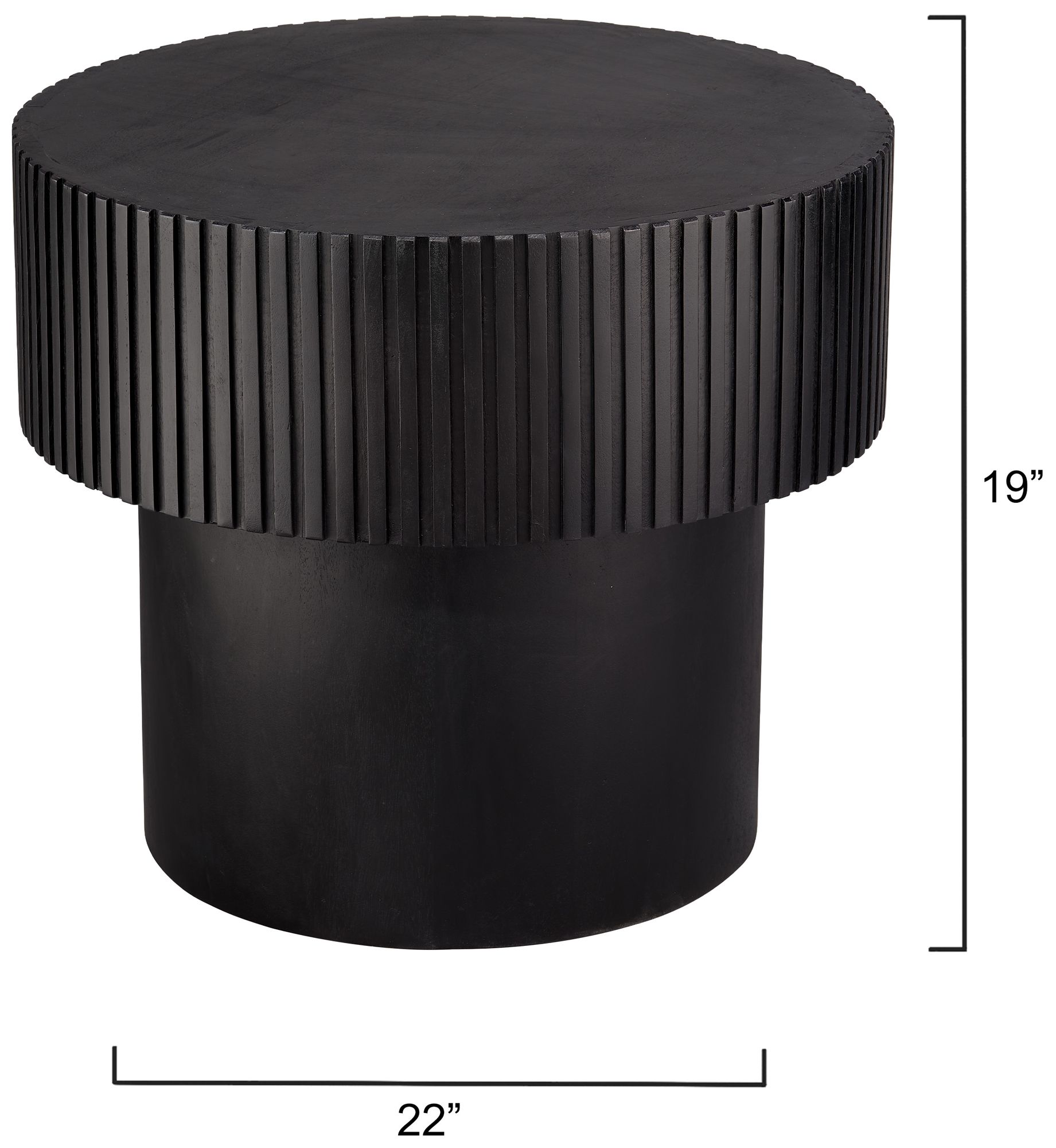 Image 3 Jamie Young Notch Mango Wood Round Side Table more views