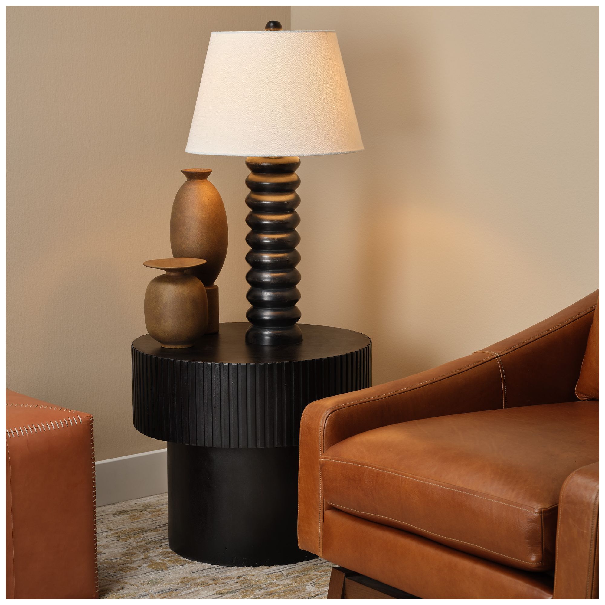 Image 5 Jamie Young Notch Mango Wood Round Side Table more views