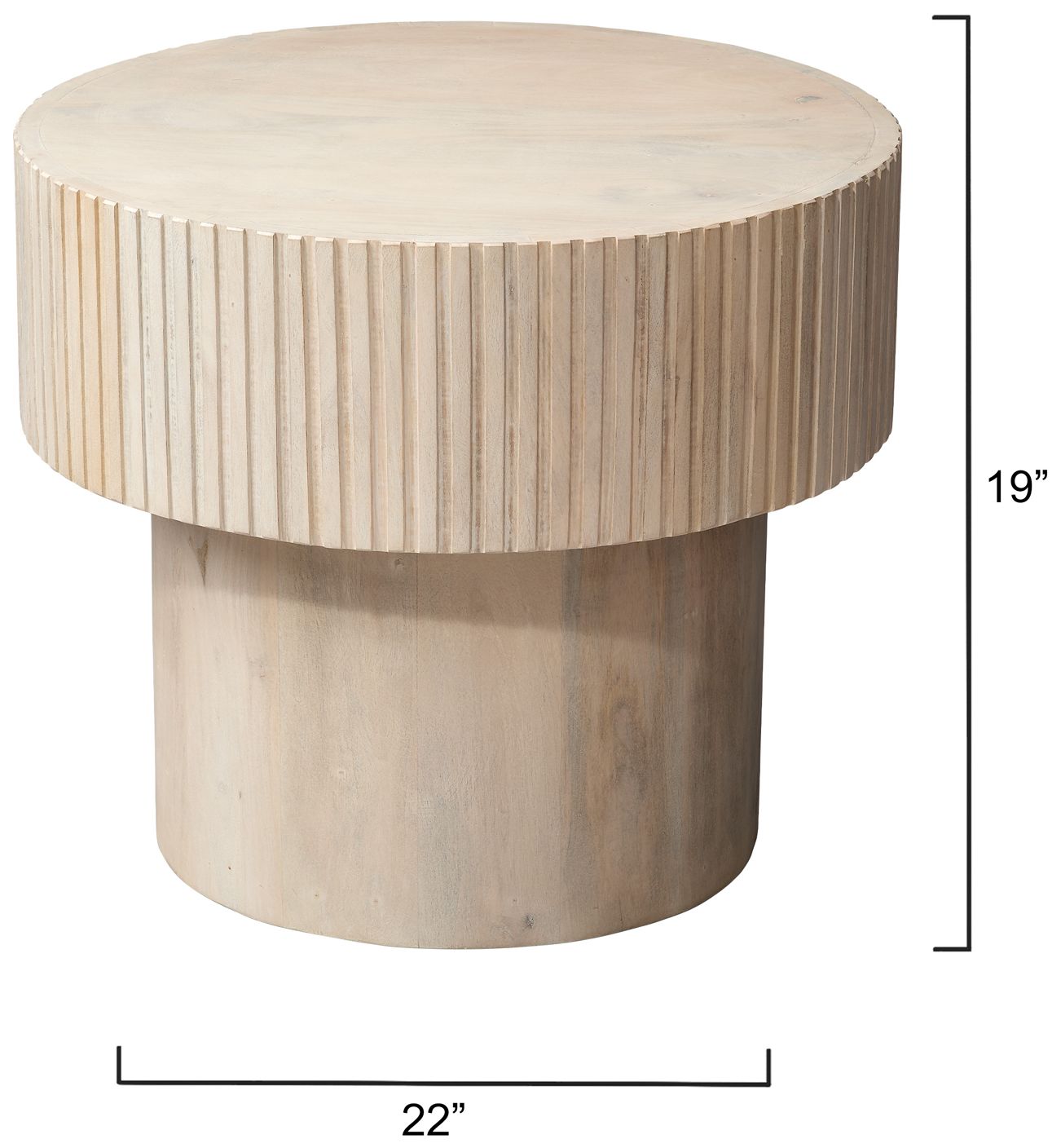 Image 7 Jamie Young Notch Mango Wood Round Side Table more views