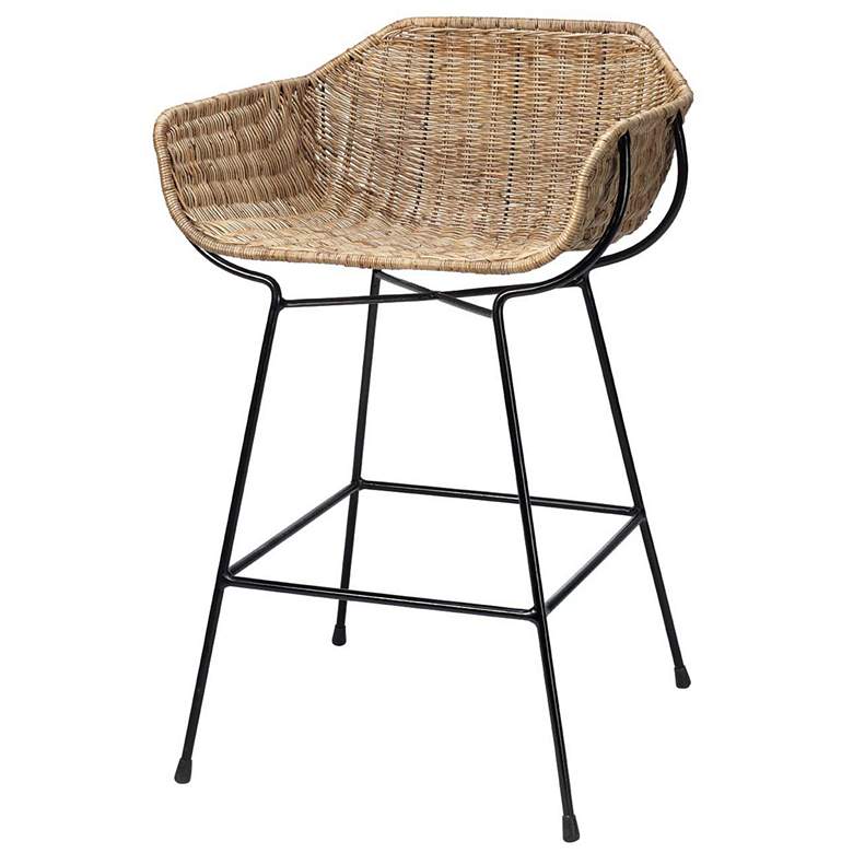 Image 1 Jamie Young Nusa Rattan and Steel Counter Stool