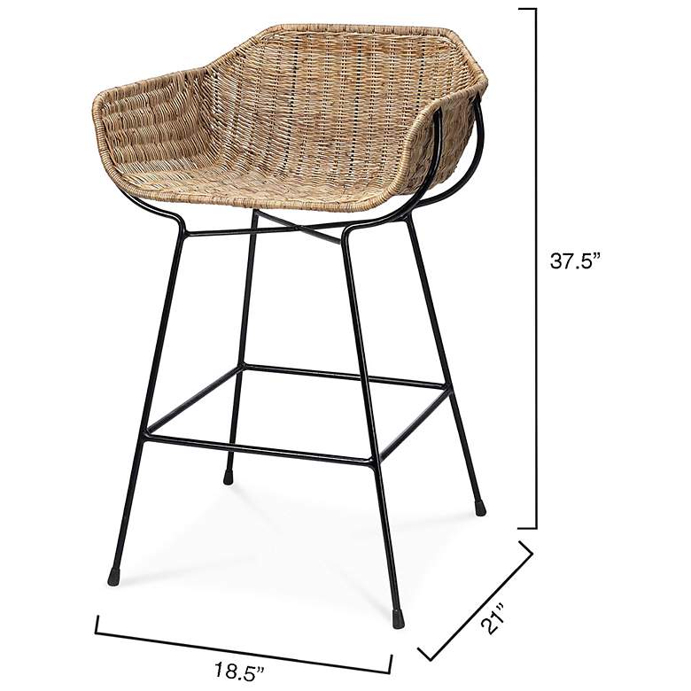 Image 3 Jamie Young Nusa Rattan and Steel Counter Stool more views