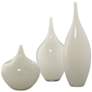 Jamie Young Nymph White Glass Decorative Vases Set of 3