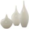 Jamie Young Nymph White Glass Decorative Vases Set of 3