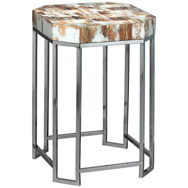 Image 1 Jamie Young Octave Cream Brown Faux Horn Small Side Table