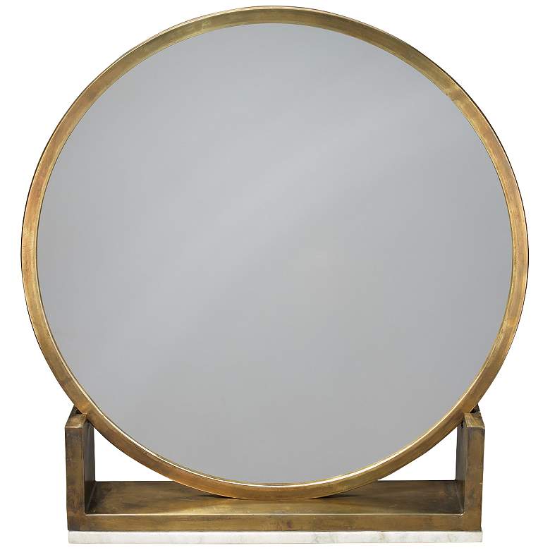 Image 1 Jamie Young Odyssey Antique Brass 24" x 25" Standing Mirror