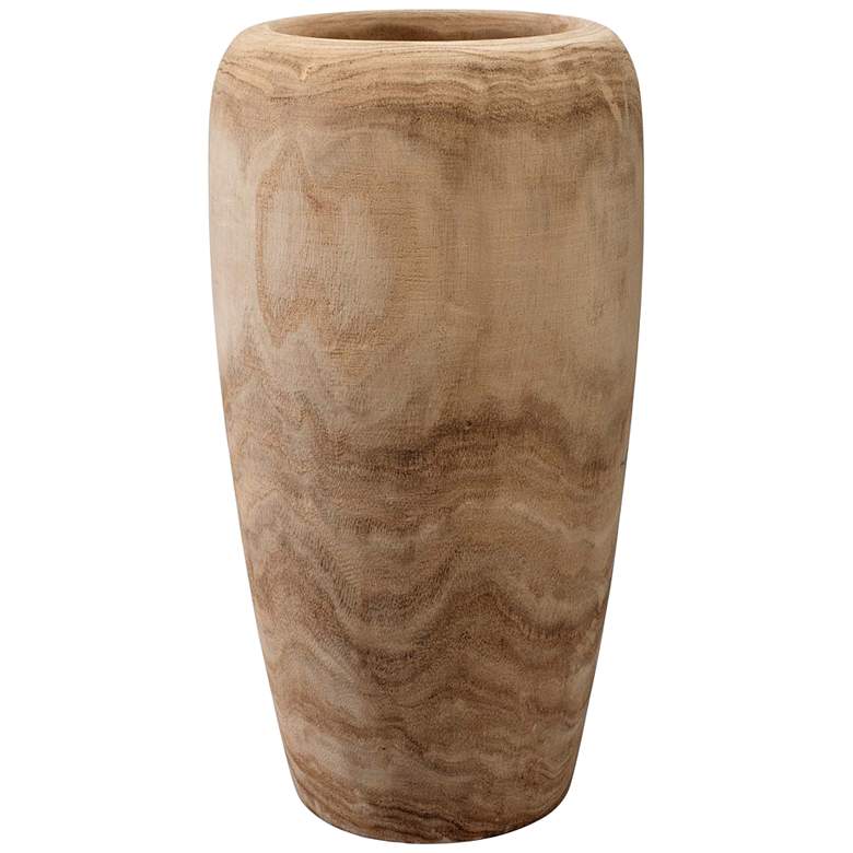 Image 1 Jamie Young Ojai 17" High Natural Wooden Decorative Vase
