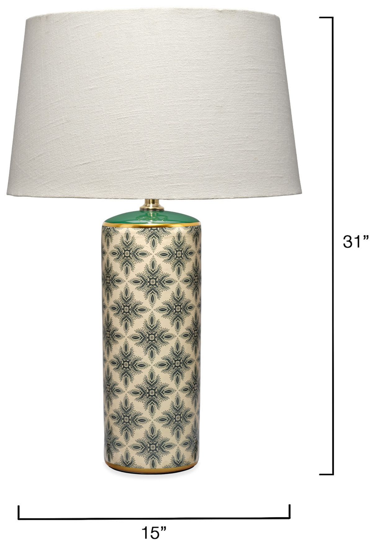 Image 6 Jamie Young Orbital Ceramic Table Lamp with Linen Shade 31" more views