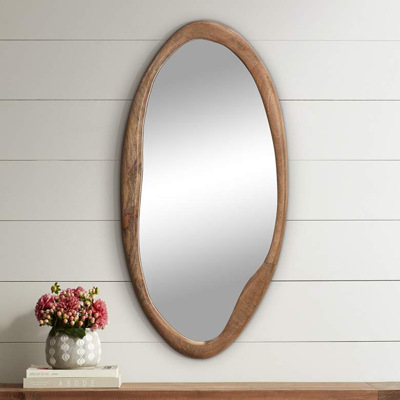 Image 1 Jamie Young Organic Natural Wood 19 1/2 inch x 39 inch Wall Mirror