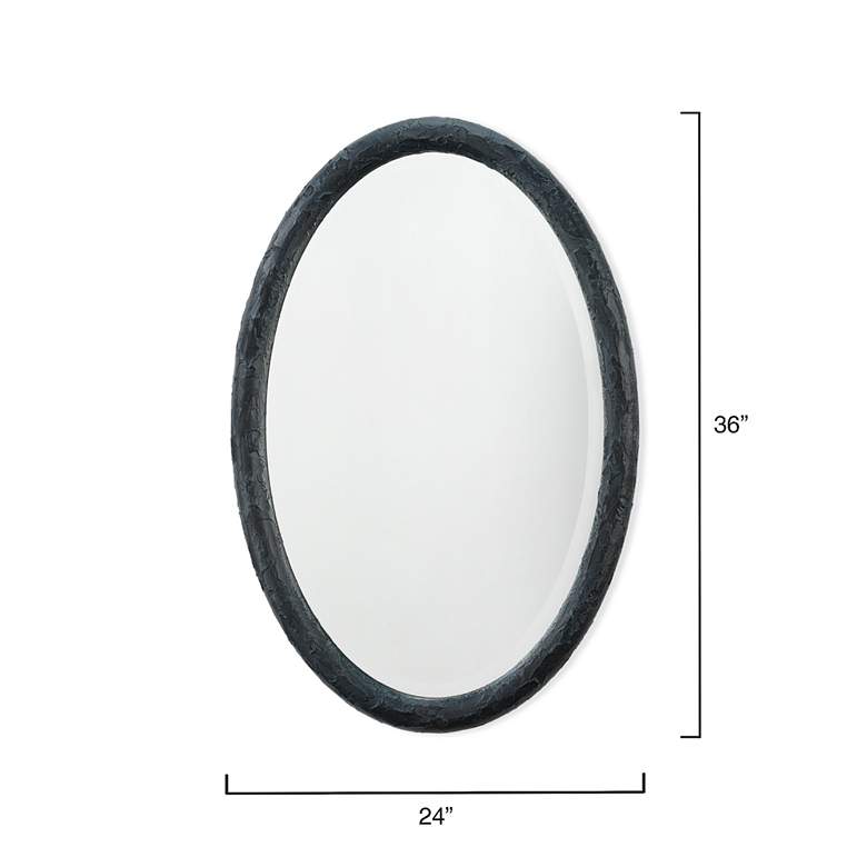 Image 6 Jamie Young Ovation Charcoal 20" x 32" Oval Wall Mirror more views