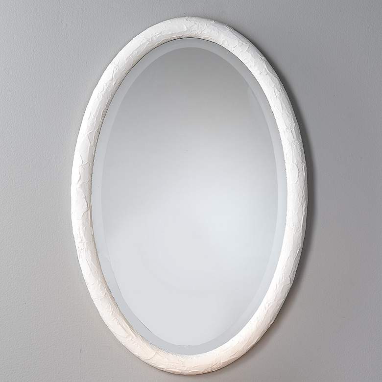 Image 2 Jamie Young Ovation White 20" x 32" Oval Wall Mirror