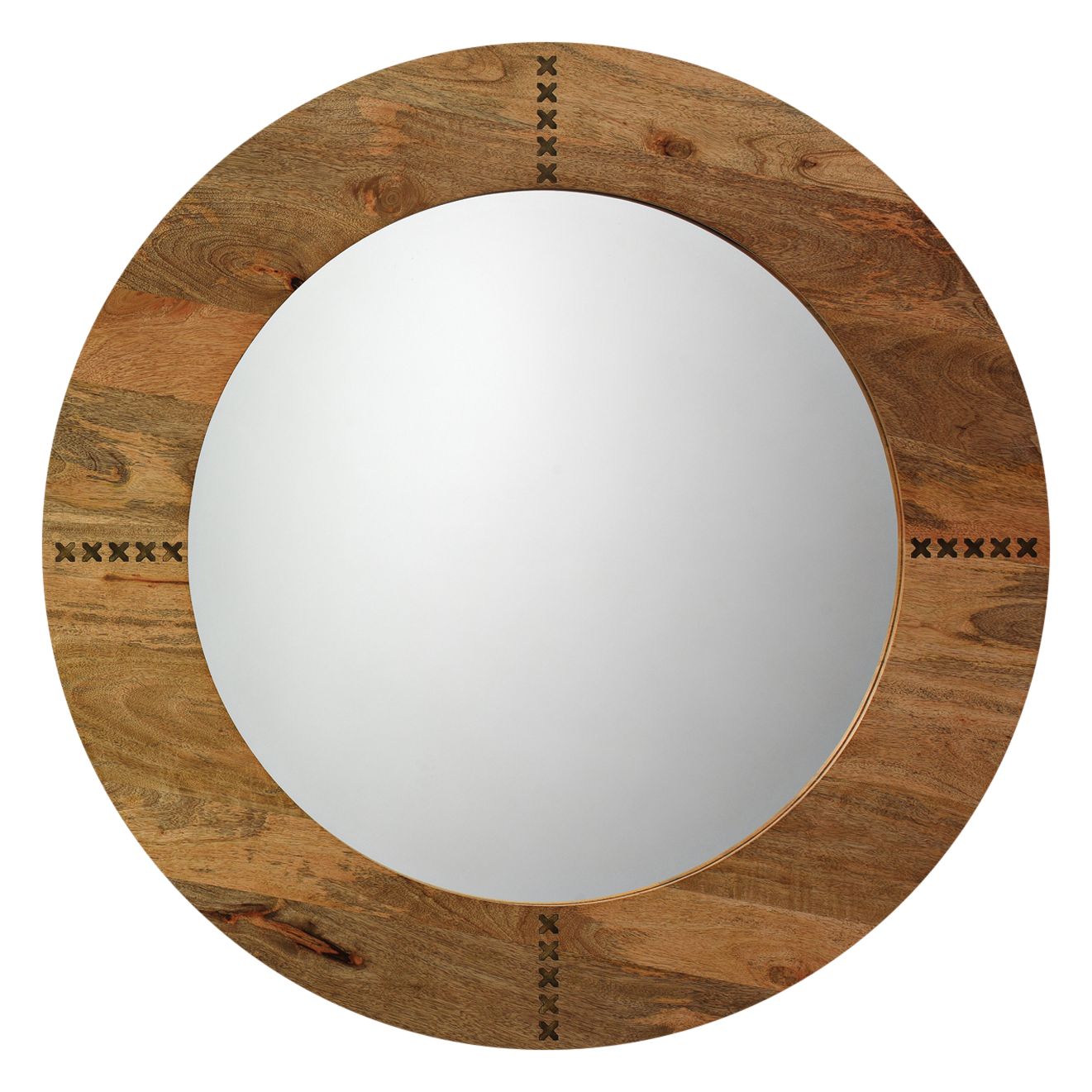 Jamie Young Owen Natural Wood 36" Round Wall Mirror