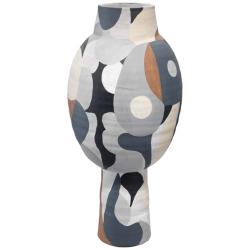 Jamie Young Pablo 19&quot; High Beige and Gray Ceramic Vase