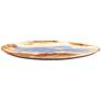 Jamie Young Palette Blue Orange Metal Oval Decorative Tray