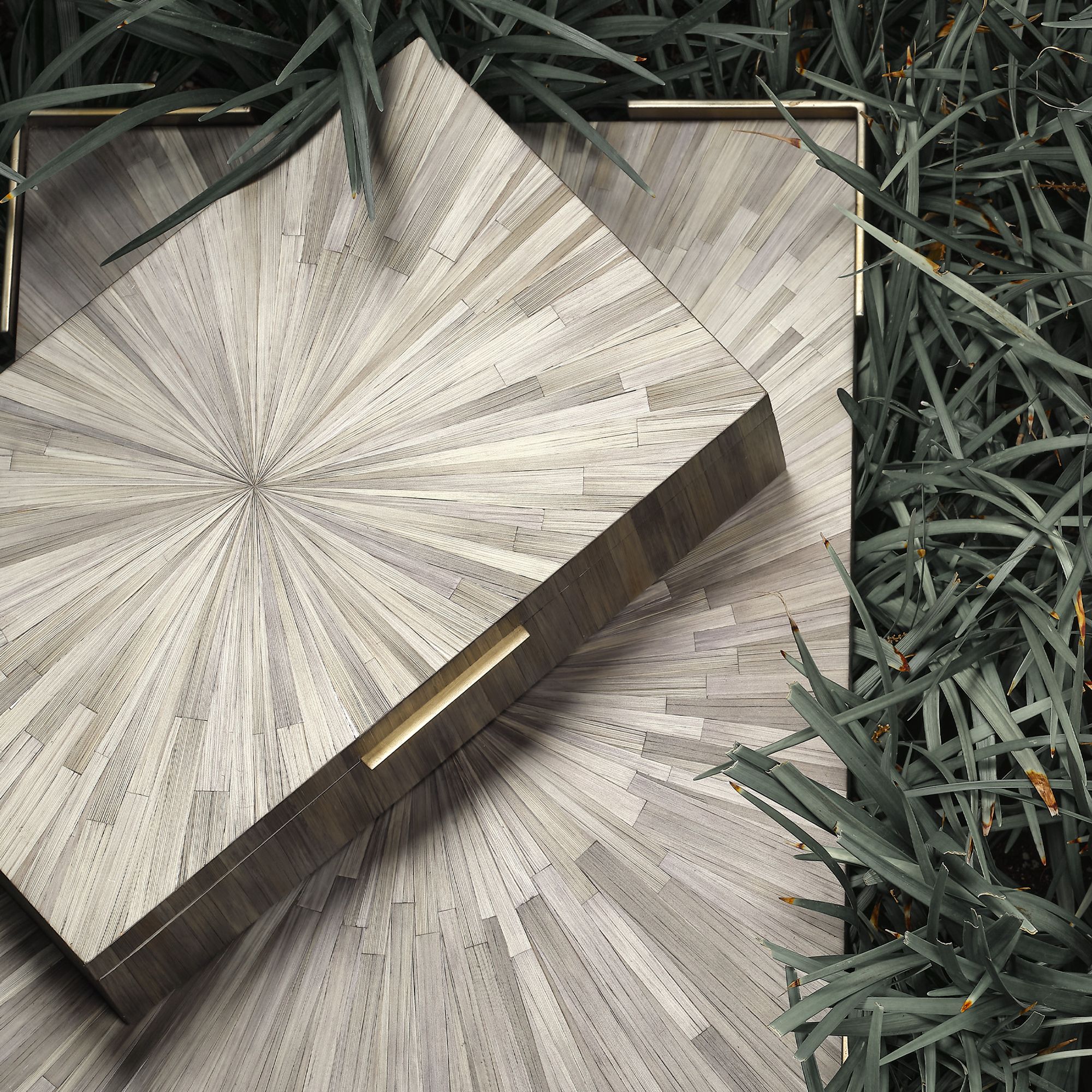Image 2 Jamie Young Palm Marquetry Decorative Box more views
