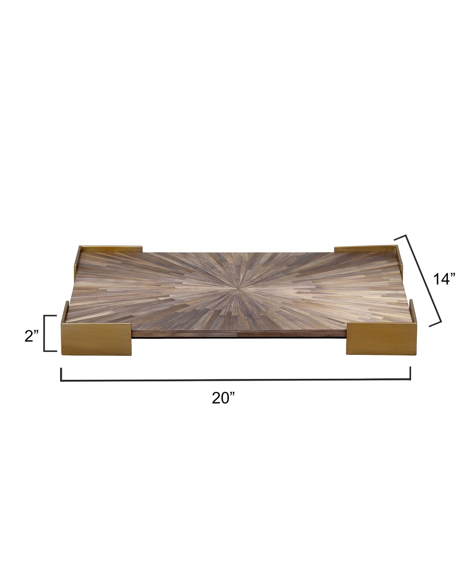 Image 3 Jamie Young Palm Marquetry Decorative Tray more views