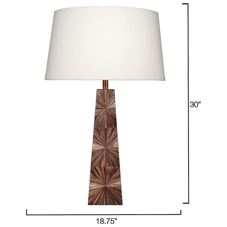 Image 2 Jamie Young Palm Marquetry Table Lamp with Linen Shade more views