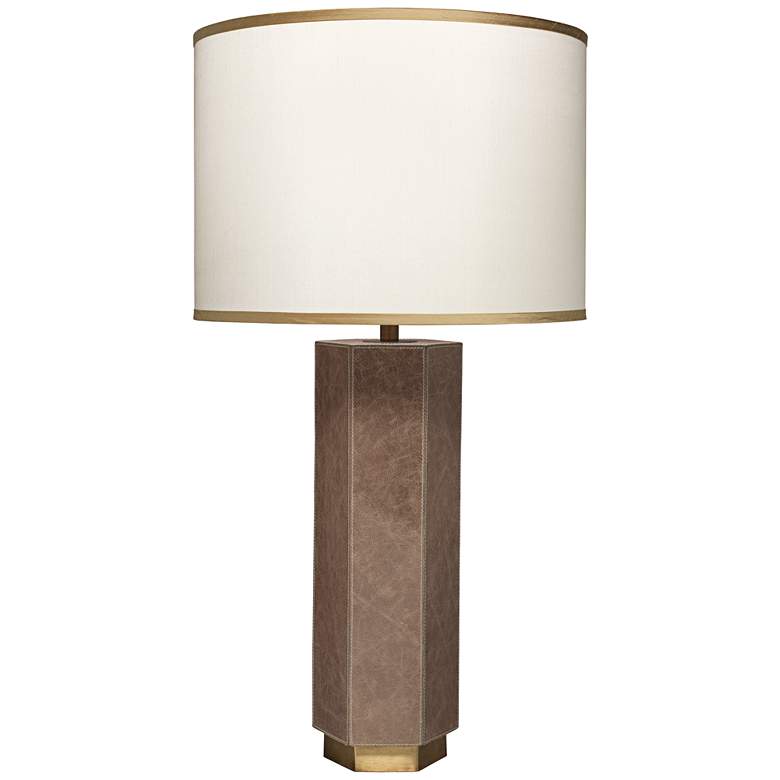 Image 1 Jamie Young Paloma Taupe Leather Hexagonal Table Lamp