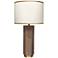 Jamie Young Paloma Taupe Leather Hexagonal Table Lamp