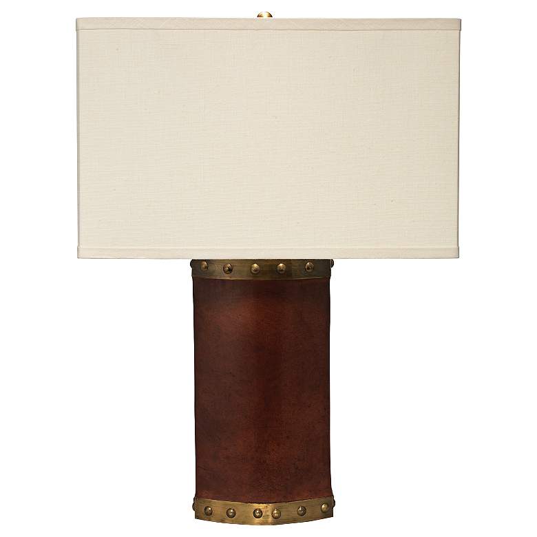 Image 1 Jamie Young Pannier Tobacco Leather Table Lamp