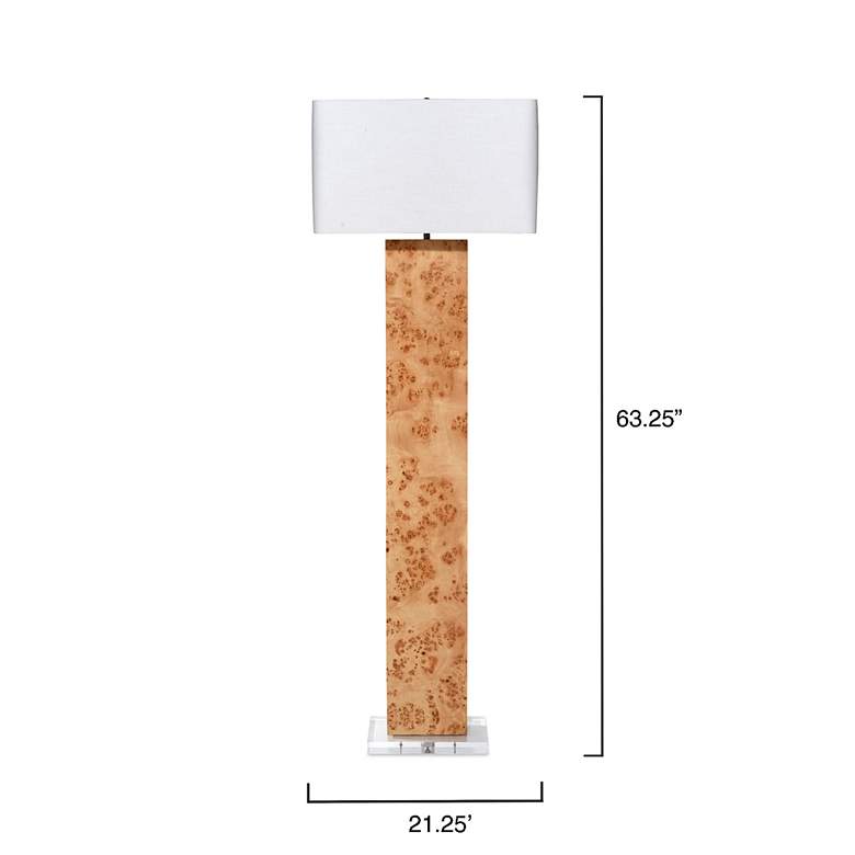 Image 5 Jamie Young Parallel 63 1/4 inch Modern Natural Burl Wood Floor Lamp more views